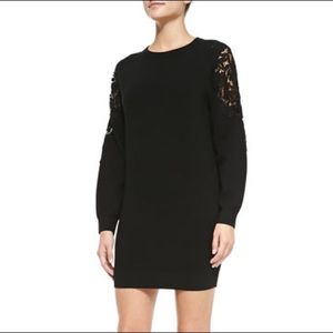 Theory Lindessa Evian Lace-Inset Sleeve Sweater Dress